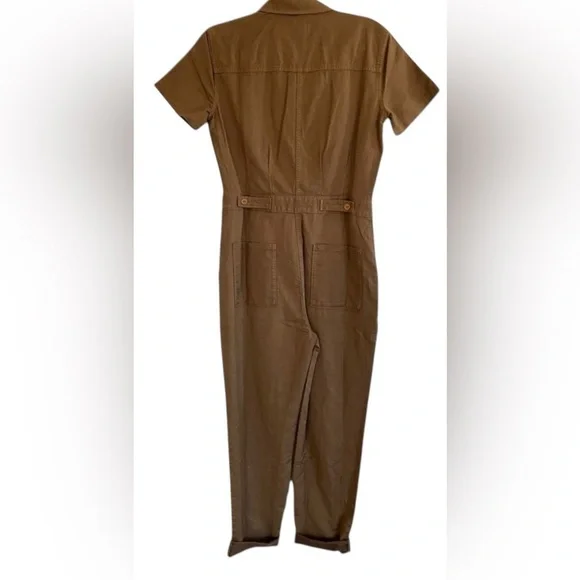 Outerknown SEA suit brown utility jumpsuit linen blend size XS NWT - Picture 4 of 9